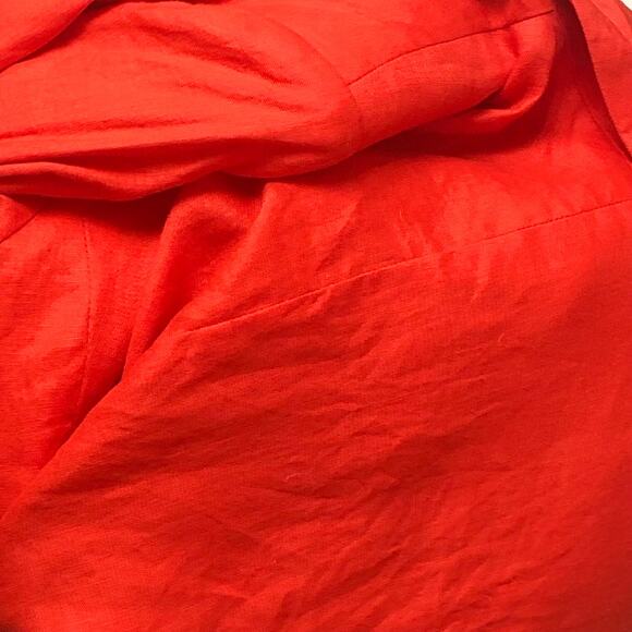 Catherine Malandrino Red Long Sleeve Open Front Linen Blazer Size 6 - Picture 15 of 15